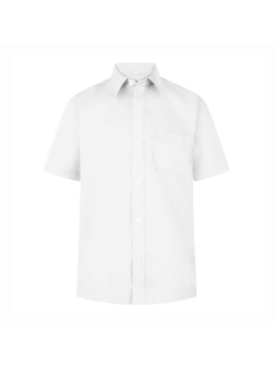 Boys White Short Sleeve Non-Iron Shirts (Twin Pack)
