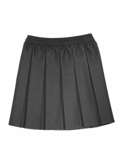 Girls Grey Box Pleat Skirt
