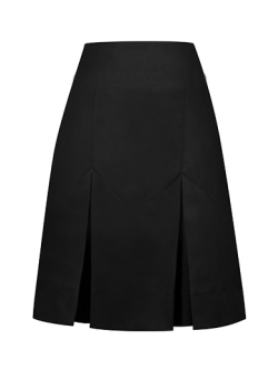 Black Invert Two Pleat Skirt (Adjustable waist)