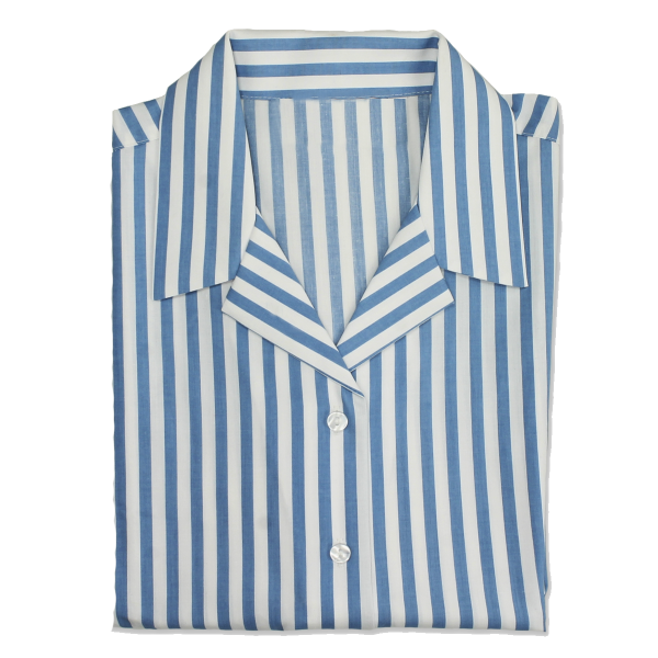 Parmiter's School Blue White Striped Rever Collar Shirt Blouse Short Sleeve Long Sleeve Girls Uniform