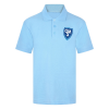 Garston Manor School Logo Sky Blue Polo Tshirt Girls Boys Unisex Key Stage 3 Uniform