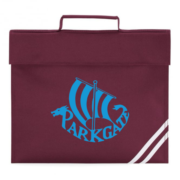 Parkgate Infants & Nursery School book bag with logo burgundy