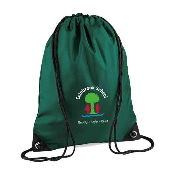 Colnbrook School Bottle Green PE Bag with Logo
