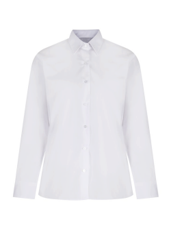 Girls White Long Sleeve Non-Iron Blouse (Twin Pack)