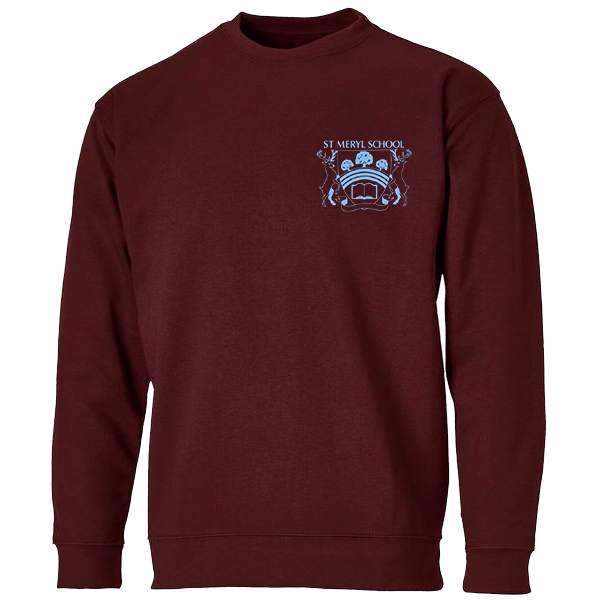 St Meryl School Burgundy Sweatshirt with Logo