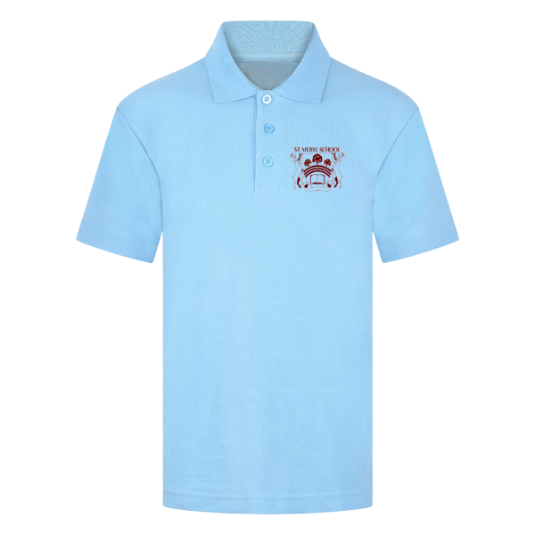 St Meryl School Sky Polo T-shirt with Logo