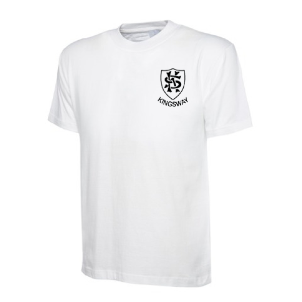 Kingsway Junior School White PE T-shirt with Logo